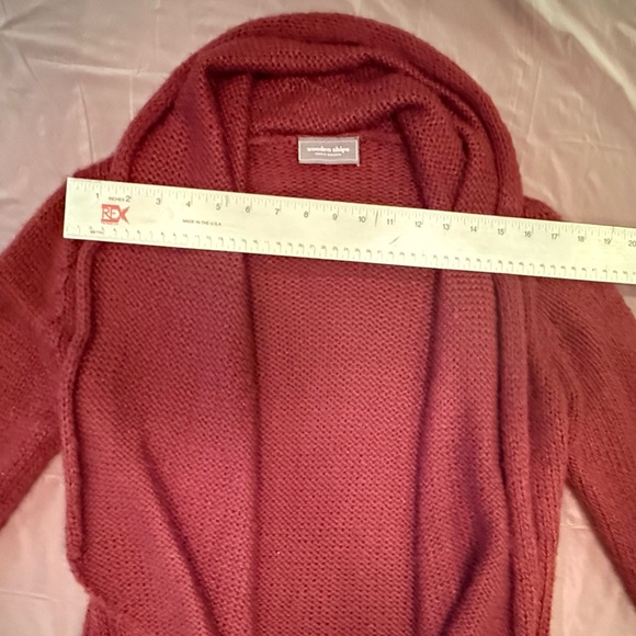 Wooden Ships Open Front Red Cardigan w/ Shawl Collar Size M/L MSRP $158 - Picture 7 of 8